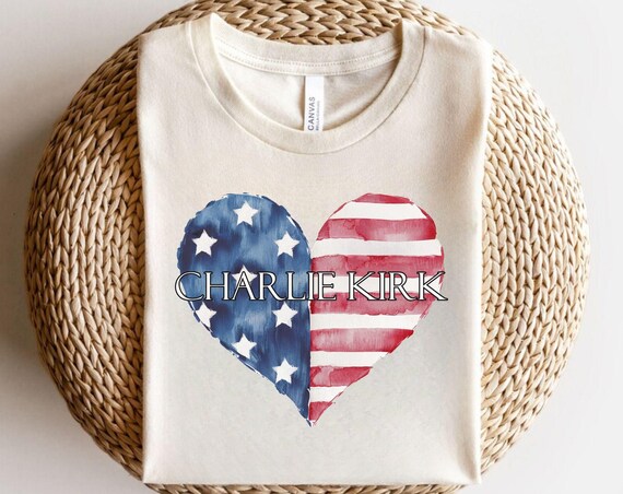 Charlie Kirk Tshirt, USA Shirt, American Flag Shirt, Charlie Kirk Assassination Shirt, Support Trump Shirt, Charlie Kirk Tee, Gift for Her