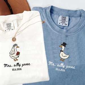 Mr And Mrs Silly Goose Tee, Comfort Colors, Newlywed Matching Couple Shirt, Bride And Groom Funny Honeymoon Tshirt, Wedding Gift Anniversary image 8