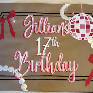 Hand painted custom party banner- Birthday Banner- Kraft paper banner- party decor- party sign- backdrop