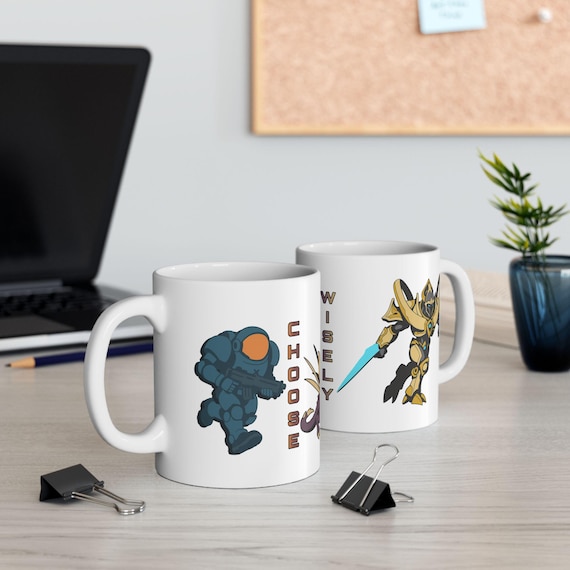 Taza inspirada en StarCraft: Choose Wisely | Terran, Zerg, Protoss | Regalo para gamers | Taza de café de ciencia ficción
