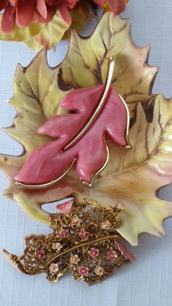 Vintage Sarah Coventry Autumn  Splendor pink swirl