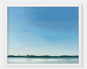 Lake vacation landscape art print