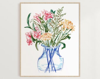 Flower Bouquet Sketch: Art Print
