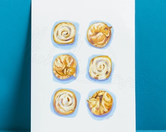 Cinnamon Roll Cats Art Print