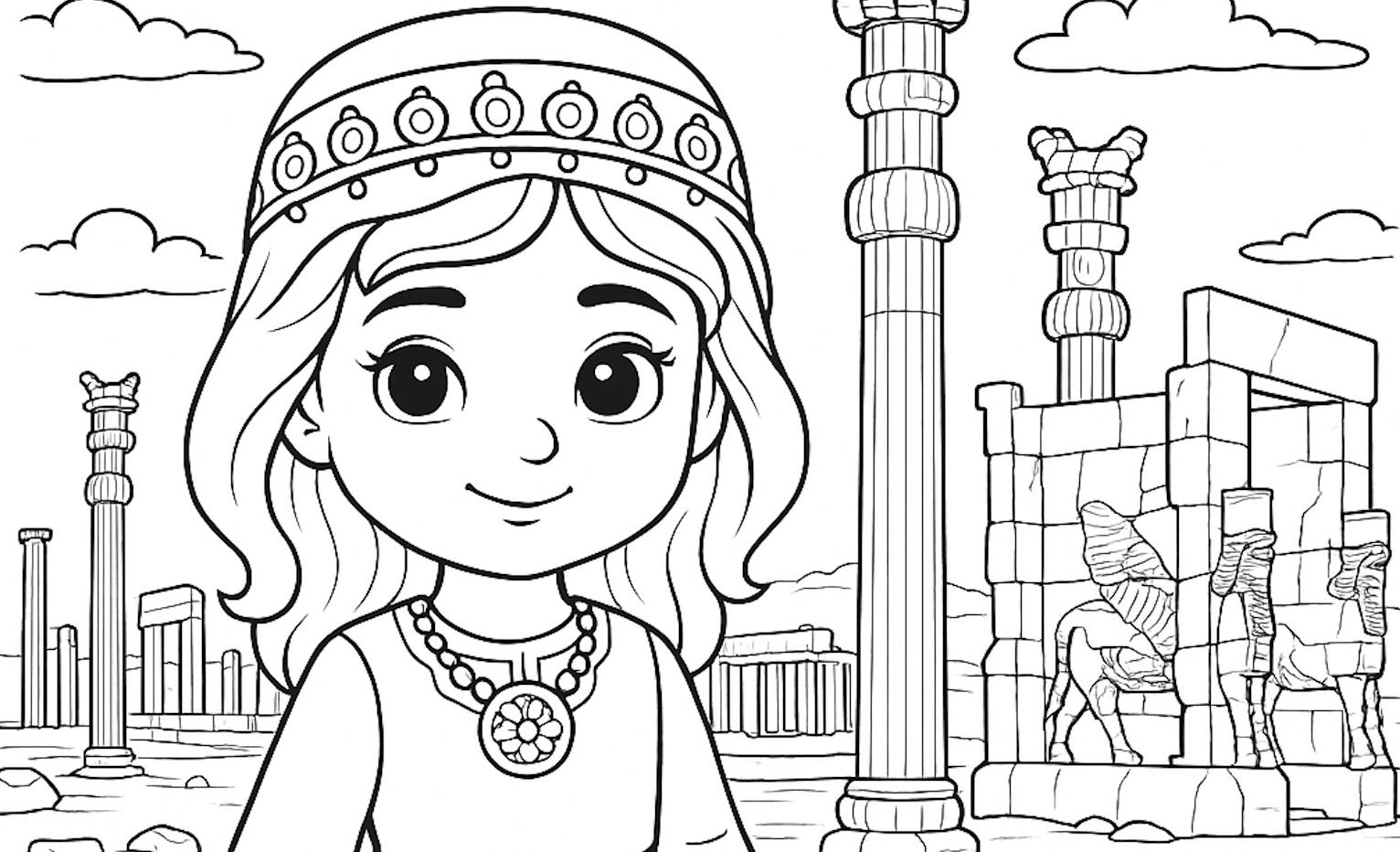 Persian Kid & Persepolis Coloring Pages – Digital Download - Etsy