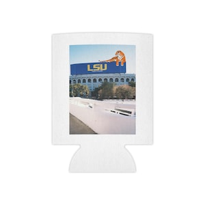 LSU Themed Can Cooler | Funny Drink Sleeve, College Sports Fan Gift, Tailgate Accessory, Party Essential, Summer BBQ