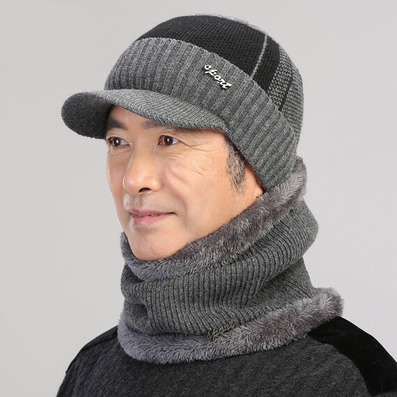 hat and scarf set grey