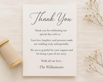 Modello di biglietti di ringraziamento per matrimonio