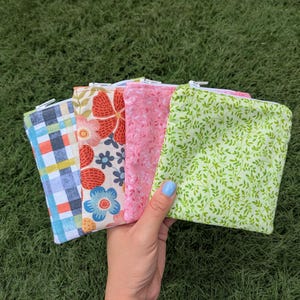 Handmade Zipper Pouches - makeup bag / small travel organizer