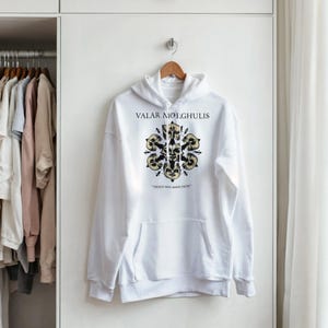 Valar Morghulis Hoodie | All Men Must Die Gothic Hoodie | Medieval Fantasy Unisex Sweatshirt | Faceless Mask Design | GoT Inspired Gift