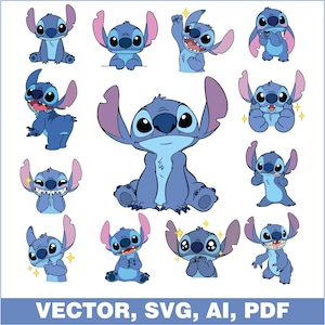 Stitch Back to School Png | Cute Stitch Clipart | School Clipart Svg Pdf Ai | Digital Download for Cricut, Sublimation, Crafts