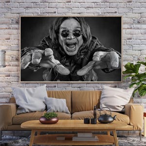 Ozzy Inspired Rock Poster, Vintage Heavy Metal Wall Art, Retro Music Legend Canvas, Classic Rock Decor