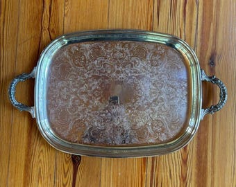 Vintage Silver Plate Victorian Style Engraved W/Floral, Paisley & Scroll Motifs