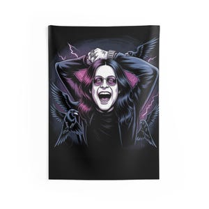 Metallica-Inspired Indoor Wall Tapestries, Rock Decor, Gothic Home Decor, Music Room Wall Art, Ozzy Osbourne Wall Hanging