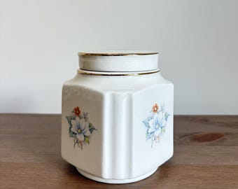 Sadler England Einmachglas mit Deckel – Zartes Creme im englischen Landhausstil – Blumiger Charme im Cottage-Stil