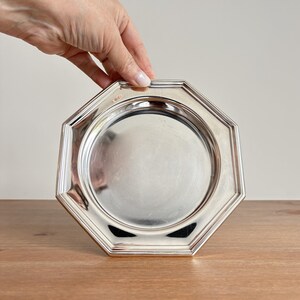Mid-century Geometric Marlboro Plate Morton-Parker EP Brass Bottle Holder Tray