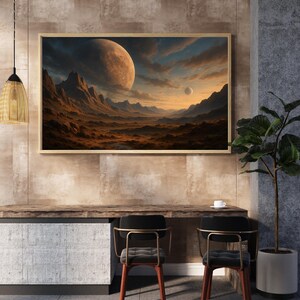 Alien Landscape - Sci-Fi Wall Art, Futuristic Wall Decor, High Definition Digital Poster, Digital Download