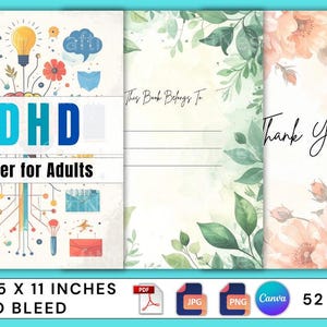 Planejador para adultos com TDAH, Diário de Produtividade Diária, Caderno de Exercícios de Função Executiva, Rastreador de Tarefas (Impresso)