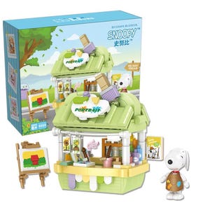 Snoopy Portrait Store Building Blocks Set - Cute Collectible Model Kit, Kawaii Desk Decor, DIY Cartoon Bricks for Adults & Fans