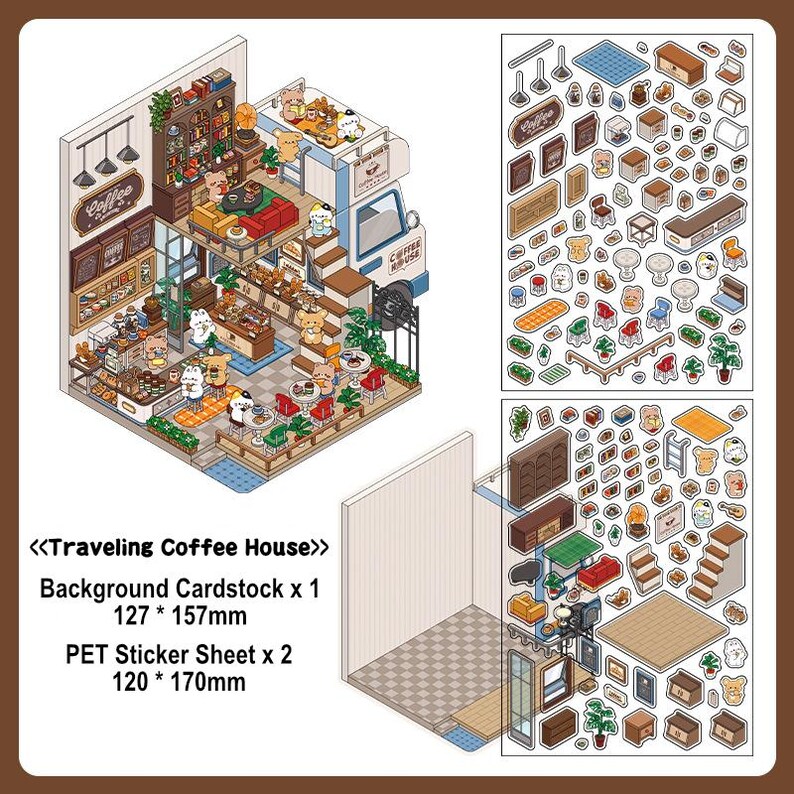Stackable Stickers 2.5D Visual Stacking Sticker Scene | DIY Fun Craft Sticker Set With 4 ...