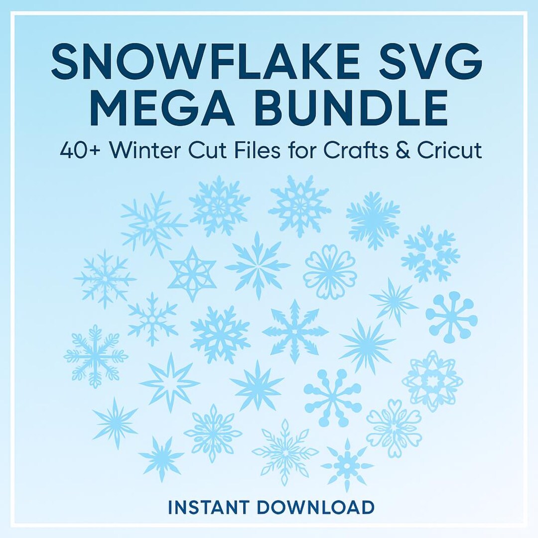 Snowflakes SVG Bundle Winter Snowflake Clipart Cricut Cut Files Digital ...