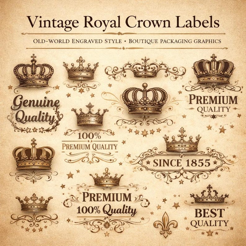 Royal Crown Bundle SVG PNG King Queen Crown Designs Digital Download ...