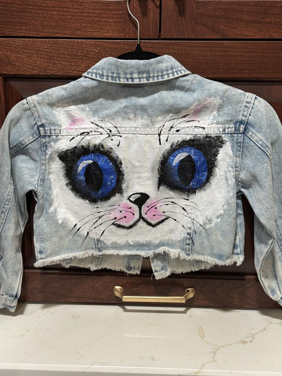 Jacket - Hand-painted Denim - Cat Jacket • Unique - Wearable Art ...