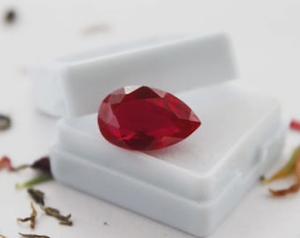 10-12 Ct Pear Cut Red Ruby – Natural Mozambique Gemstone
