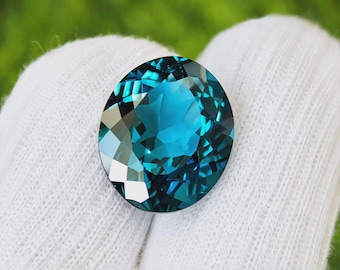 Natural Teal Blue Sapphire Oval Gemstone (19-20 Ct) Ceylon Certified Collector Stone