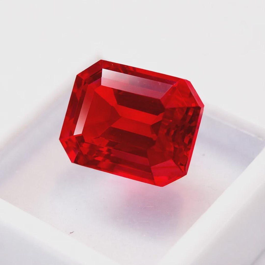 Untreated Earth Mined Red Ruby Gemstone Unheated Ruby Loose Emerald Cut ...