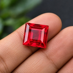 Natural Mozambique Ruby Princess Cut Gemstone – GITL Certified Square Red for Jewelry Making