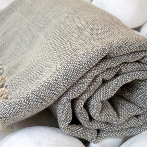 High Quality Hand Woven Pure Linen Turkish Bath,Beach,Pool,Spa,Yoga Towel or Sarong-Green,Grey,Khaki