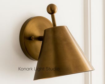 Handmade Brass Metal Wall Sconce: Mid Century Modern Light Fixture