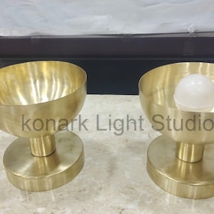 Pure Brass Flush Mount Wall Sconce Set of 2: Vanity Mirror Light