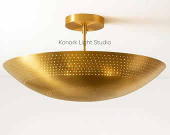 Handmade Brass Dome Pendant Light: Mid-Century Modern Chandelier