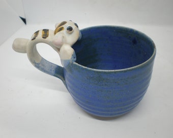 Vintage Pottery Cat Hand made Mug