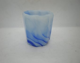 Vintage Swag Glass Blue Toothpick Holder