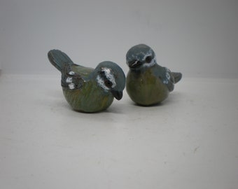 Vintage Stoneware Pottery Bird Figures Pair