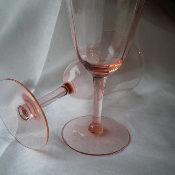 Pink Depression Wine Glasses