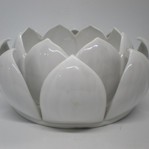 Vintage Large White Unusual Lotus Blossom Bowl or Planter