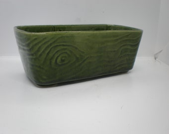 Vintage Forest Green Swirl Planter Brush McCoy