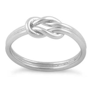 Sterling Silver Love Knot Ring | 925 Silver Knot Promise Ring | Dainty Friendship Band | Symbolic Minimalist Jewelry Gift for Her