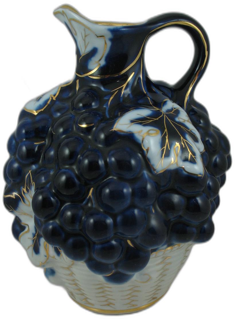 ヴィンテージ　ロシア　ロモノーソフ　磁器　デキャンタ ヴィンテージ ロモノーソフ磁器デキャンタ：ブドウの木のデザイン