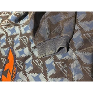Men's VTG Fly Racing Hooded Blue Jacket All Over Print SZ XL Y2K image 8