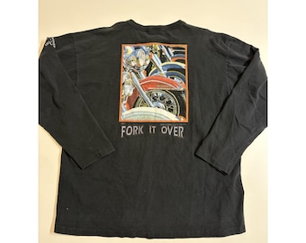VTG 1995 Harley Davidson 1/4 Button Zip Pullover Long Sleeve SZ XXL