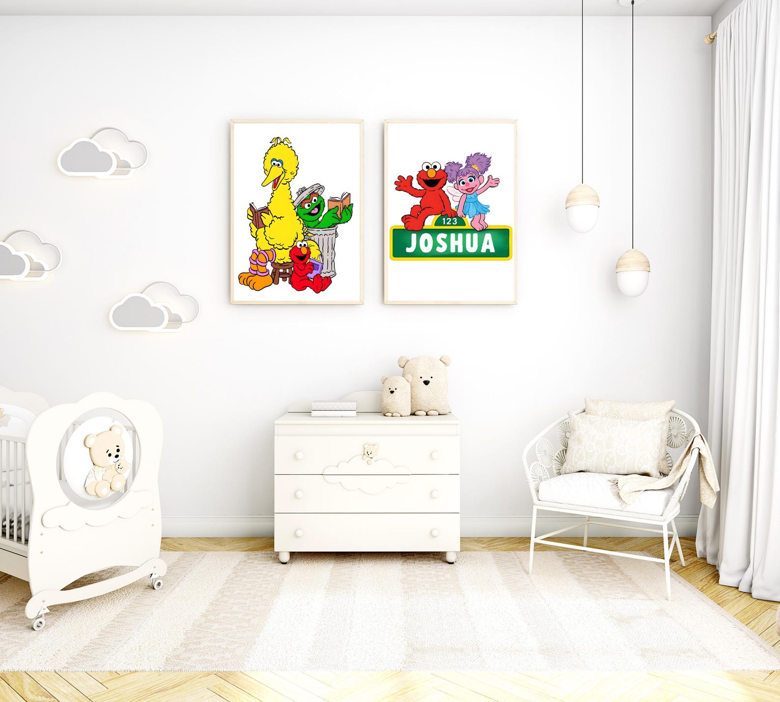Personalized Sesame Street Wall Decor, Kids Sesame Street Wall Art ...
