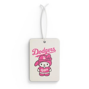 Cute My Melody Dodgers Air Freshener, Car Decor, Gift for Sports Fans, Unique Car Accessory