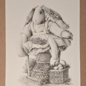 Mrs. Rabbit - 8&quot;x10&quot; print/pen & ink drawing