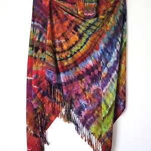 Tie Dye/Ice Dye Handgemaakte Wrap/Single Batch Wrap-100% katoen Bright Tree Rings