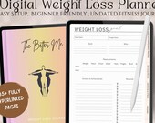 Digital Weight Loss Planner: Canva Fitness, Meal & Habit Tracker (PDF Download)